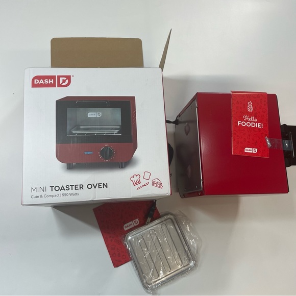 dash Kitchen Dash Mini Toaster Oven Compact Kitchen Red Poshmark